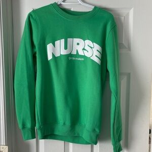 Nurse Graphic Green Crewneck Sweater